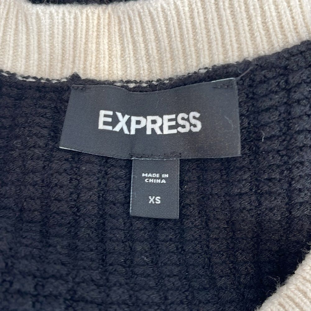 Express Puff Sleeve Fitted Sweater Dress Sz XS - Picture 6 of 7